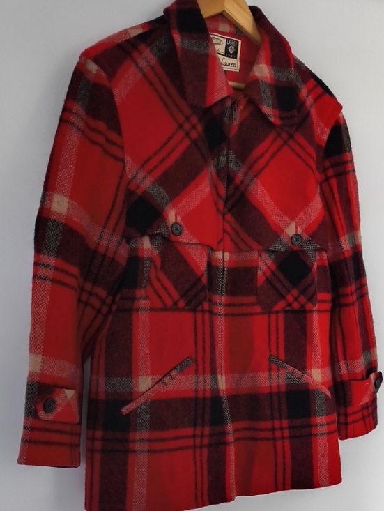 Ralph Lauren Jackets & Blazers - Ralph Lauren Vintage Red and Black Plaid Wool Chore Coat